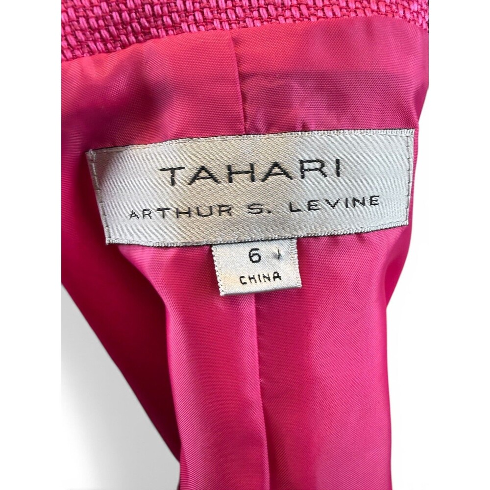 Tahari Arthur S. Levine Pink Textured Blazer Jacket Size 6 Bubblegum Career - Picture 7 of 9